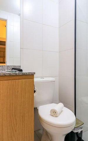 Studio para alugar com 32m², 1 quarto e sem vaga Studio para alugar com 32m², 1 quarto e sem vagaBanheiro