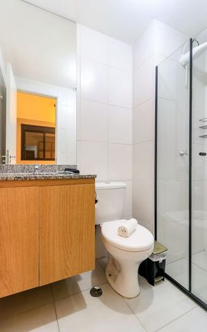 Studio para alugar com 32m², 1 quarto e sem vaga Studio para alugar com 32m², 1 quarto e sem vagaBanheiro