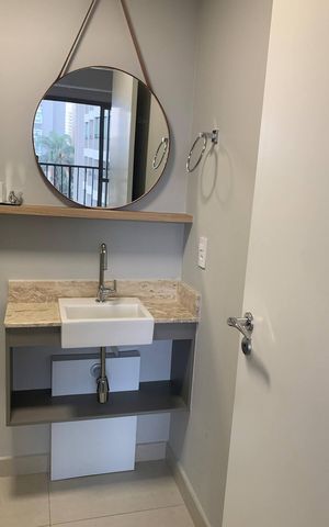 Studio para alugar com 27m², 1 quarto e sem vaga Studio para alugar com 27m², 1 quarto e sem vagaBanheiro