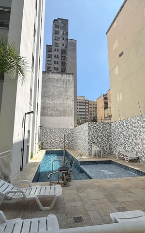 Studio à venda com 26m², 1 quarto e sem vagaPiscina