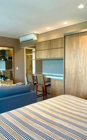 Studio para alugar com 46m², 1 quarto e 1 vaga Studio para alugar com 46m², 1 quarto e 1 vagaQuarto