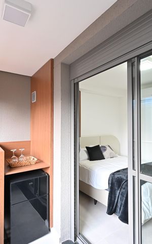Studio para alugar com 27m², 1 quarto e sem vagaVaranda