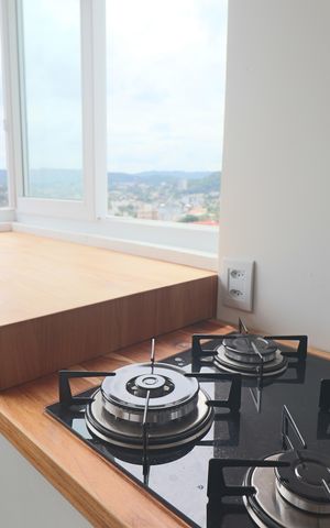 Studio à venda com 37m², 1 quarto e 1 vagaDetalhe da cozinha