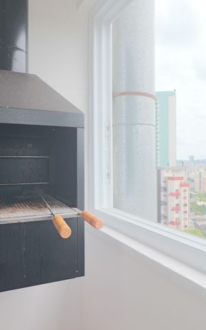 Studio à venda com 37m², 1 quarto e 1 vagaCozinha com churrasqueira