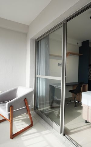 Studio à venda com 28m², 1 quarto e sem vagaVaranda