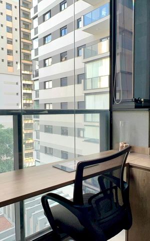 Studio para alugar com 33m², 1 quarto e 1 vaga Studio para alugar com 33m², 1 quarto e 1 vagaVaranda
