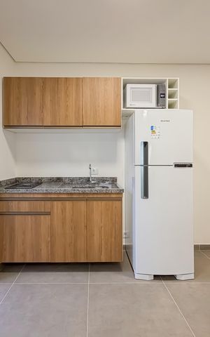 Studio para alugar com 34m², 1 quarto e sem vaga Studio para alugar com 34m², 1 quarto e sem vagaCozinha