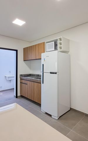 Studio para alugar com 34m², 1 quarto e sem vaga Studio para alugar com 34m², 1 quarto e sem vagaCozinha