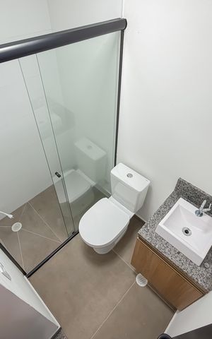 Studio para alugar com 34m², 1 quarto e sem vaga Studio para alugar com 34m², 1 quarto e sem vagaBanheiro