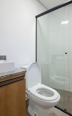 Studio para alugar com 34m², 1 quarto e sem vaga Studio para alugar com 34m², 1 quarto e sem vagaBanheiro