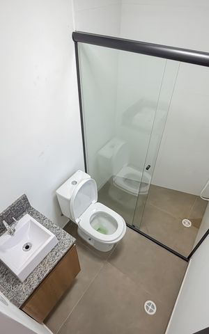 Studio para alugar com 34m², 1 quarto e sem vaga Studio para alugar com 34m², 1 quarto e sem vagaBanheiro