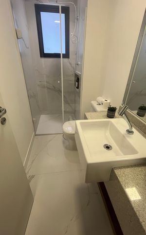 Apartamento para alugar com 46m², 1 quarto e 1 vaga Apartamento para alugar com 46m², 1 quarto e 1 vagaBanheiro social