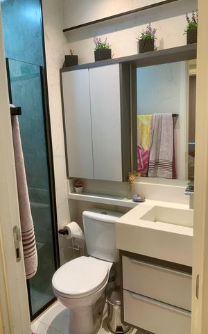 Apartamento à venda com 49m², 2 quartos e 2 vagas Apartamento à venda com 49m², 2 quartos e 2 vagasBanheiro