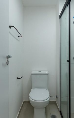 Studio à venda com 27m², 1 quarto e sem vaga Studio à venda com 27m², 1 quarto e sem vagaBanheiro Social