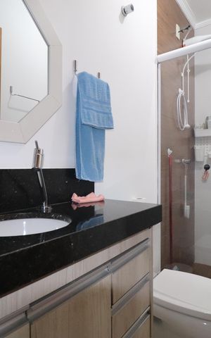 Apartamento à venda com 122m², 3 quartos e 2 vagasBanheiro Quarto 1 suíte