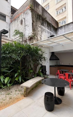 Studio à venda com 25m², 1 quarto e sem vaga Studio à venda com 25m², 1 quarto e sem vagaÁrea comum - Churrasqueira