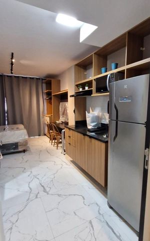 Studio para alugar com 27m², 1 quarto e sem vaga Studio para alugar com 27m², 1 quarto e sem vagaCozinha