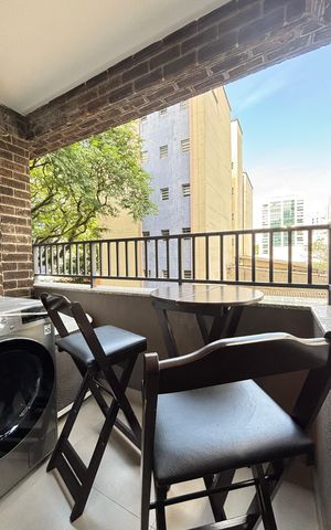 Studio à venda com 27m², 1 quarto e sem vagaVaranda