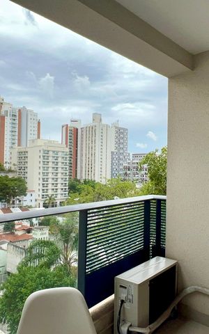 Studio à venda com 27m², 1 quarto e sem vagaVaranda