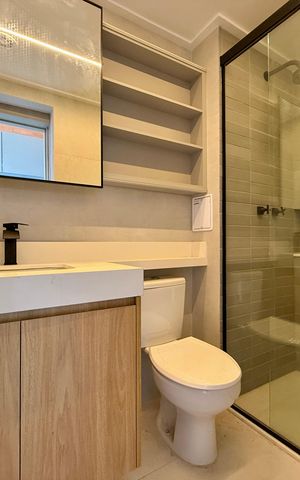 Studio para alugar com 29m², 1 quarto e sem vaga Studio para alugar com 29m², 1 quarto e sem vagaBanheiro