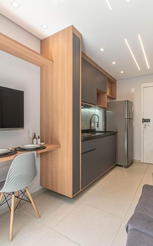 Apartamento à venda com 27m², 1 quarto e sem vaga Apartamento à venda com 27m², 1 quarto e sem vagaSala - Cozinha Integrada