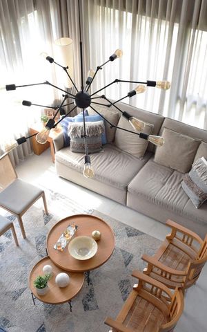 Apartamento à venda com 136m², 2 quartos e 2 vagasSala de estar vista do mezanino
