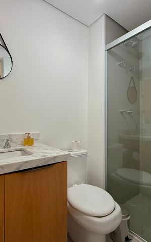 Studio para alugar com 33m², 1 quarto e sem vaga Studio para alugar com 33m², 1 quarto e sem vagaBanheiro