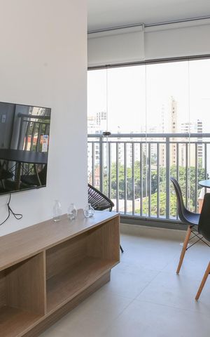 Studio para alugar com 33m², 1 quarto e sem vaga Studio para alugar com 33m², 1 quarto e sem vagaSala e Cozinha