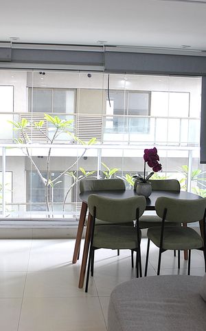 Studio à venda com 52m², 1 quarto e 1 vagaVaranda