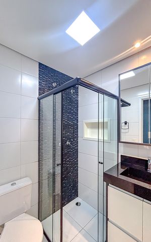 Casa de condomínio à venda com 83m², 2 quartos e 2 vagasBanheiro da Suíte 1