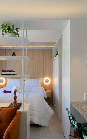 Studio para alugar com 33m², 1 quarto e 1 vaga Studio para alugar com 33m², 1 quarto e 1 vagaQuarto