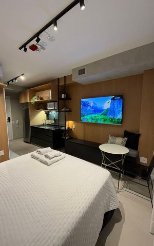 Studio à venda com 32m², 1 quarto e sem vaga Studio à venda com 32m², 1 quarto e sem vagaSala/Quarto