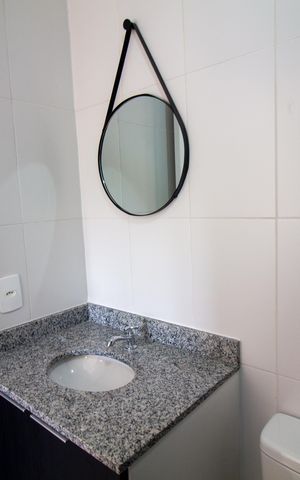 Studio para alugar com 27m², 1 quarto e sem vaga Studio para alugar com 27m², 1 quarto e sem vagaBanheiro da Suíte