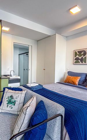 Apartamento para alugar com 32m², 1 quarto e sem vaga