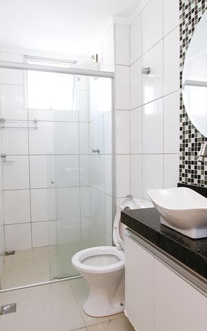 Apartamento à venda com 76m², 3 quartos e 2 vagasBanheiro da Suíte