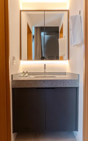 Studio para alugar com 37m², 1 quarto e sem vaga Studio para alugar com 37m², 1 quarto e sem vagaBanheiro