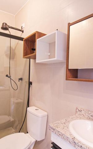 Studio para alugar com 17m², 1 quarto e sem vaga Studio para alugar com 17m², 1 quarto e sem vagaBanheiro