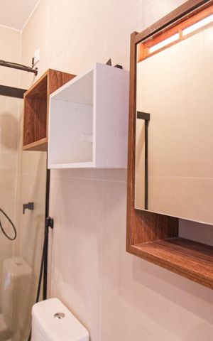 Studio para alugar com 17m², 1 quarto e sem vaga Studio para alugar com 17m², 1 quarto e sem vagaBanheiro