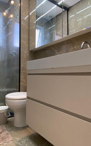 Apartamento à venda com 83m², 3 quartos e 2 vagas Apartamento à venda com 83m², 3 quartos e 2 vagasBanheiro da Suíte