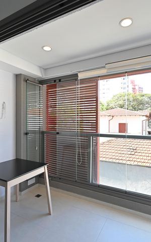 Studio à venda com 27m², 1 quarto e sem vagaVaranda