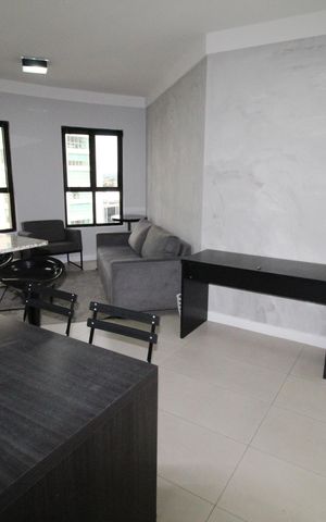 Apartamento para alugar com 52m², 1 quarto e 2 vagasSala