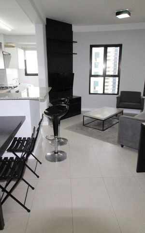 Apartamento para alugar com 52m², 1 quarto e 2 vagasSala