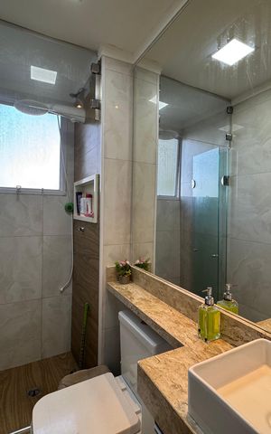 Apartamento à venda com 47m², 2 quartos e sem vaga Apartamento à venda com 47m², 2 quartos e sem vagaBanheiro