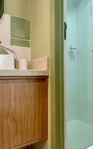 Studio para alugar com 27m², 1 quarto e sem vaga Studio para alugar com 27m², 1 quarto e sem vagaBanheiro