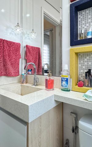 Apartamento para alugar com 60m², 2 quartos e 1 vagaBanheiro Social