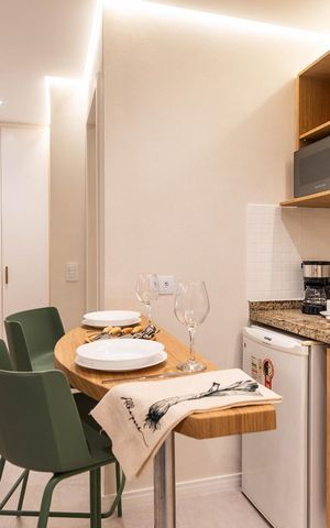Studio para alugar com 32m², 1 quarto e 1 vaga Studio para alugar com 32m², 1 quarto e 1 vagaCozinha