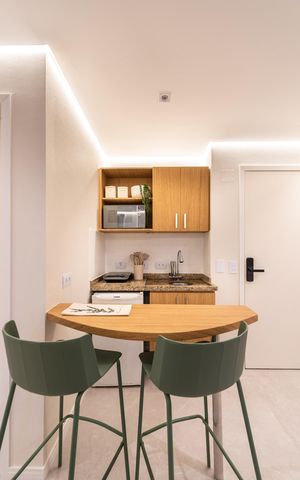Studio para alugar com 32m², 1 quarto e 1 vaga Studio para alugar com 32m², 1 quarto e 1 vagaCozinha