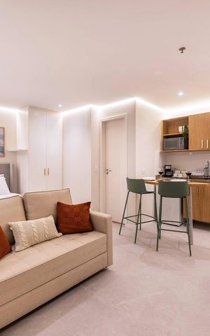 Studio para alugar com 32m², 1 quarto e 1 vaga Studio para alugar com 32m², 1 quarto e 1 vagaSala/Quarto