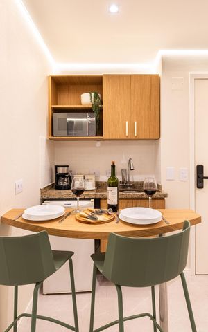 Studio para alugar com 32m², 1 quarto e 1 vaga Studio para alugar com 32m², 1 quarto e 1 vagaCozinha