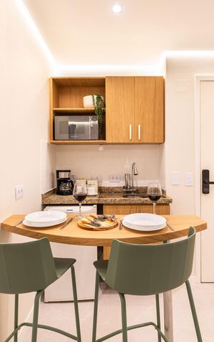 Studio para alugar com 32m², 1 quarto e 1 vaga Studio para alugar com 32m², 1 quarto e 1 vagaCozinha